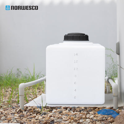 Norwesco Flat Bottom Utility Tank for Trailers and Lawn Care, 16 Gallon, White - VMInnovations