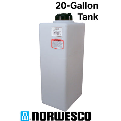 Norwesco Flat Bottom Utility Tanks for Trailers and Lawn Care, 20 Gallon, White
