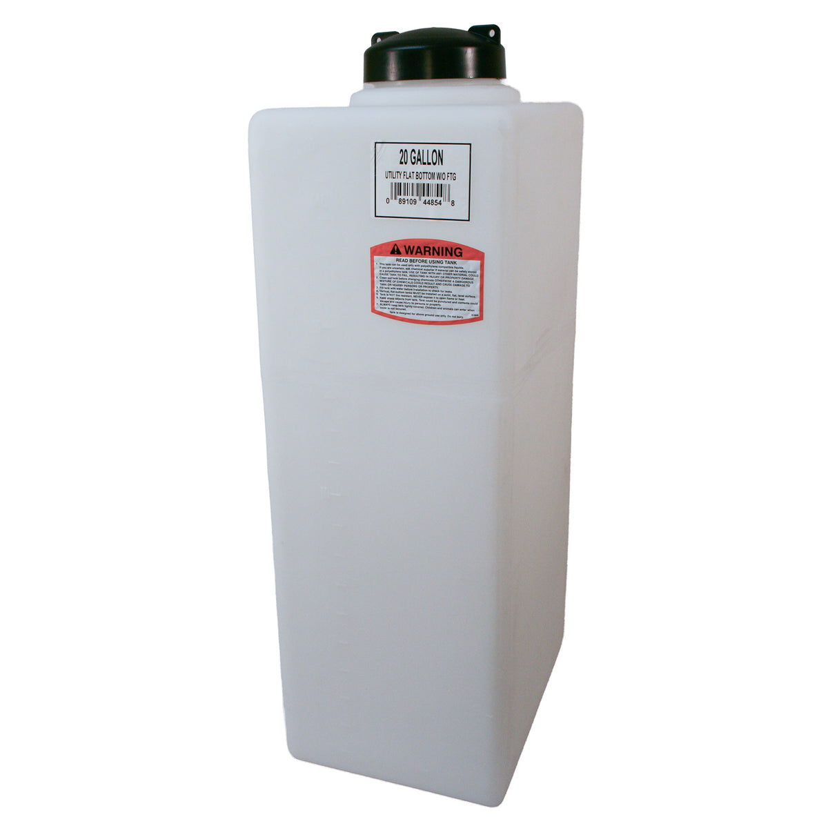 Norwesco Flat Bottom Utility Tanks for Trailers and Lawn Care, 20 Gallon, White