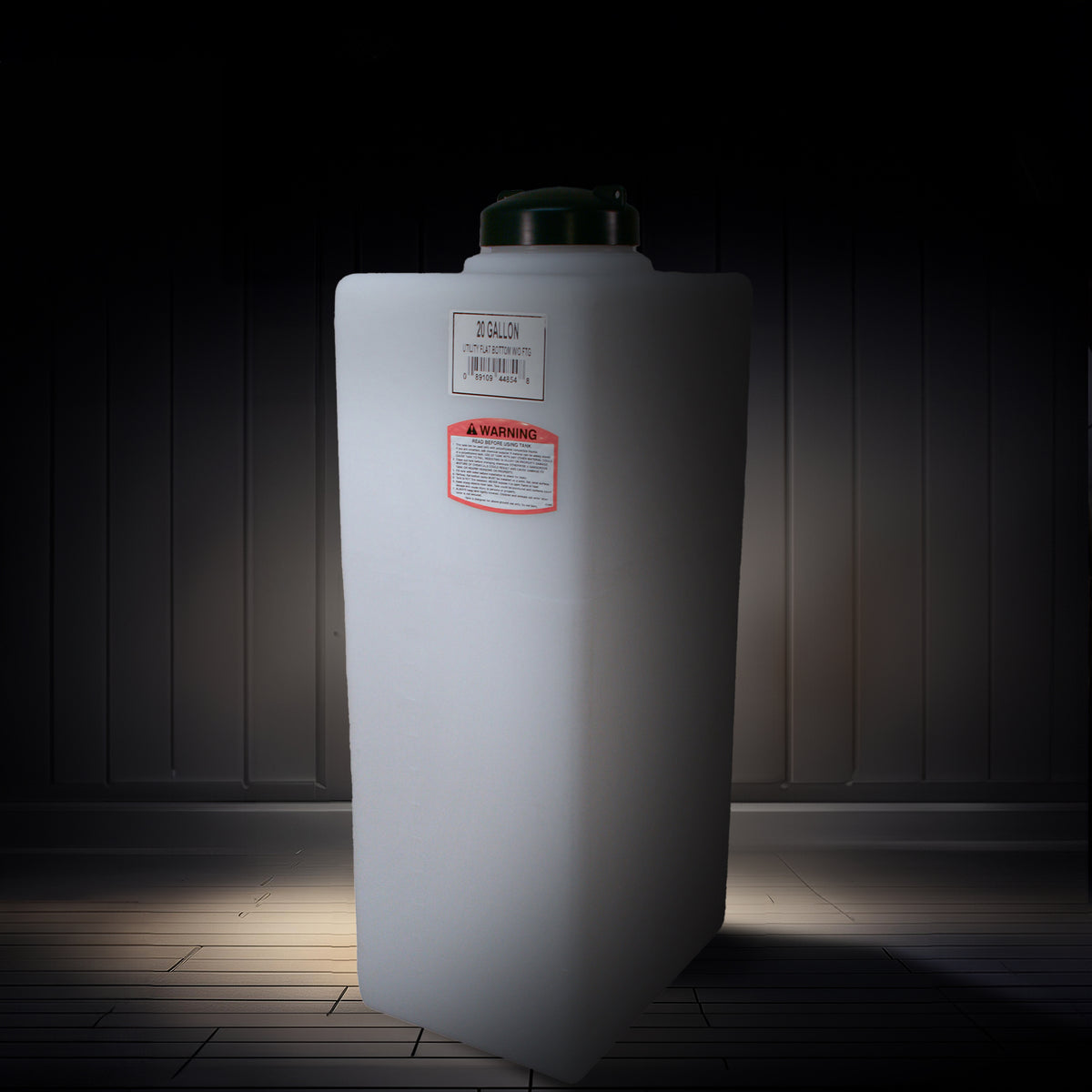 Norwesco Flat Bottom Utility Tanks for Trailers and Lawn Care, 20 Gallon, White