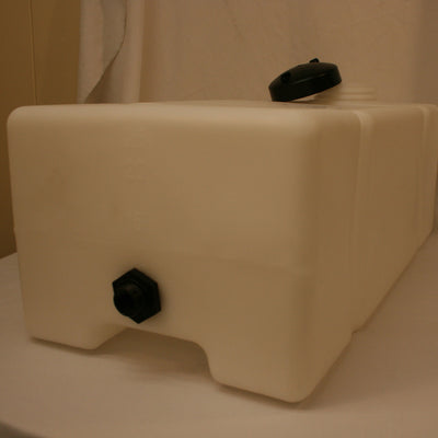 Norwesco 25 Gallon Rectangular Flat Bottom Utility Tank for Lawn Care, White