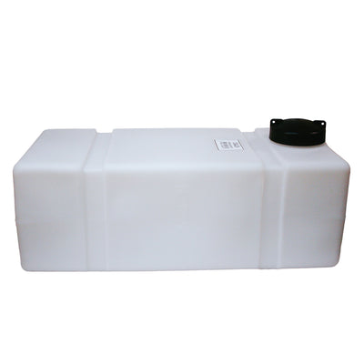 Norwesco 25 Gallon Rectangular Flat Bottom Utility Tank for Lawn Care, White