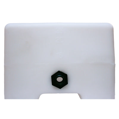 Norwesco 25 Gallon Rectangular Flat Bottom Utility Tank for Lawn Care, White
