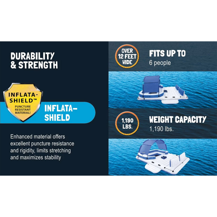 Bestway Hydro Force Tropical Breeze 6 Person Inflatable Island Float (Open Box) - VMInnovations