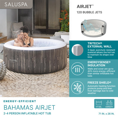Bestway SaluSpa Bahamas 4Person Inflatable HotTub Energy-Efficient Spa(Open Box) - VMInnovations