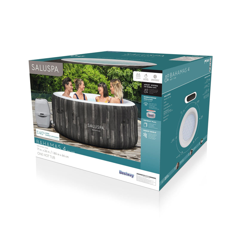 Bestway SaluSpa Bahamas AirJet Inflatable Outdoor Hot Tub with EnergySense Cover