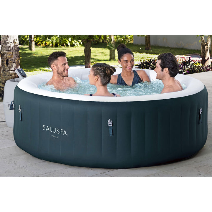 Bestway SaluSpa Miami AirJet 4-6 Person Inflatable Hot Tub w/ EnergySense Cover