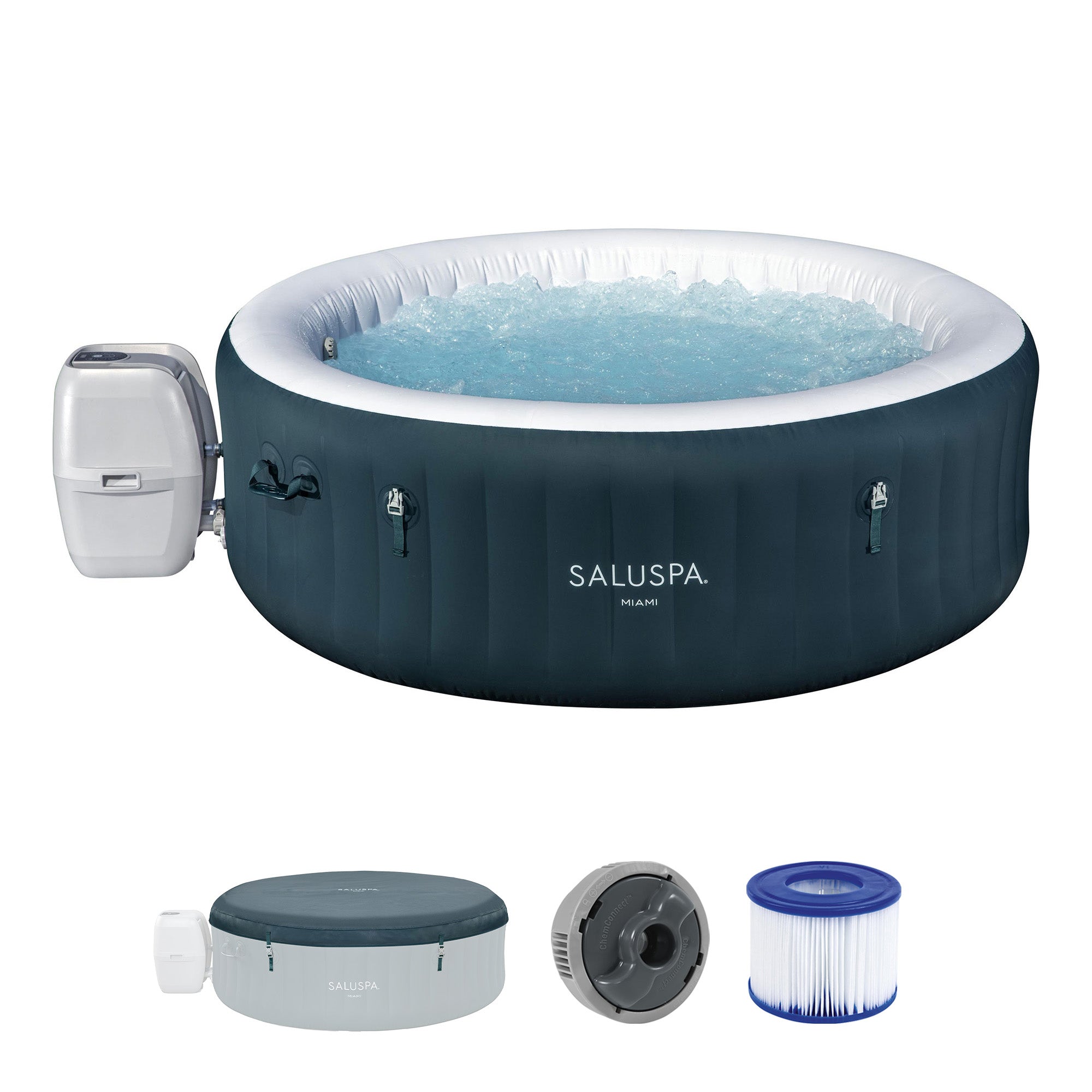 Bestway Miami AirJet 4-6 Person Inflatable Spa w/ EnergySense Cover (Open Box) - VMInnovations