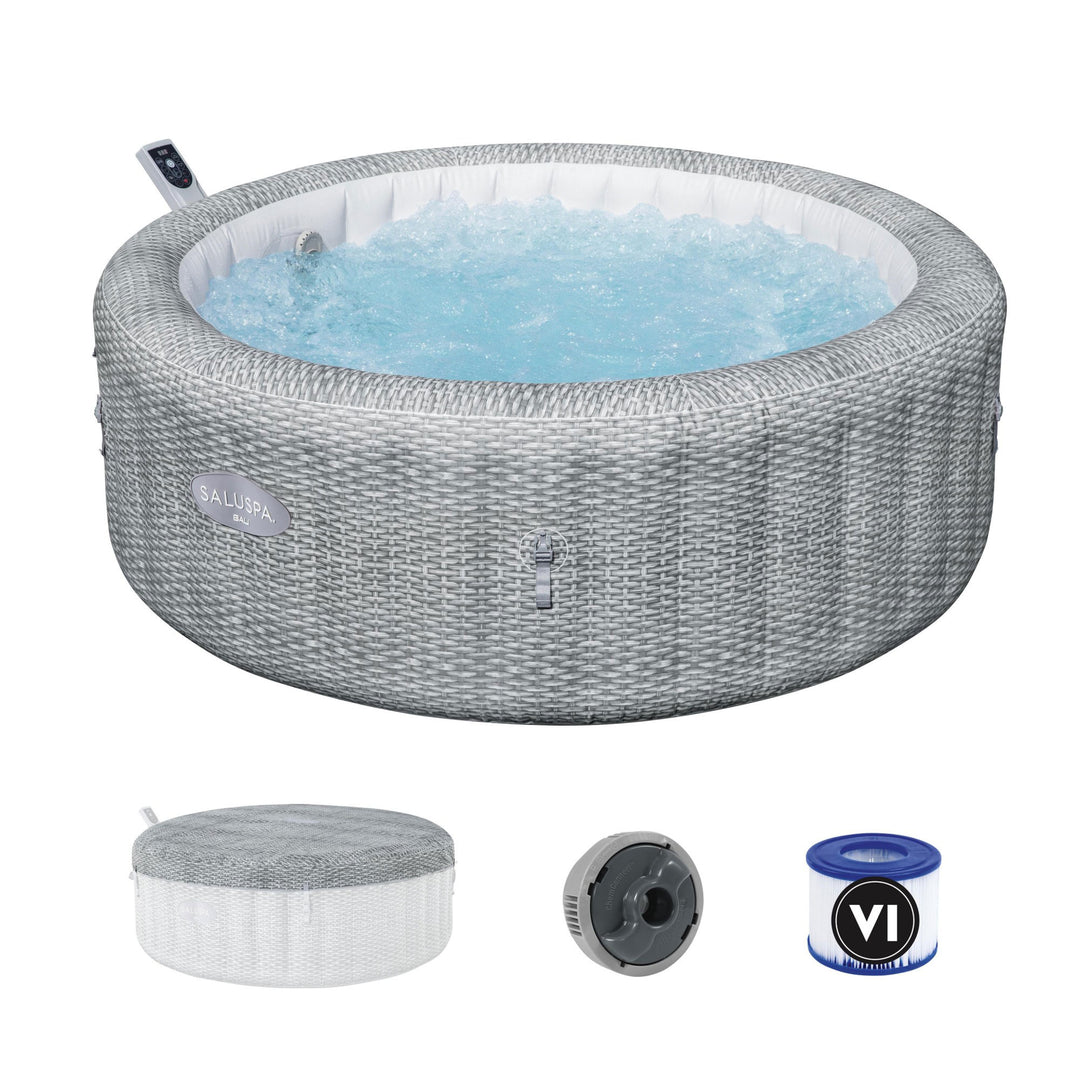 Bestway SaluSpa Bali Smart AirJet Inflatable Hot Tub w/ EnergySense Cover, Gray