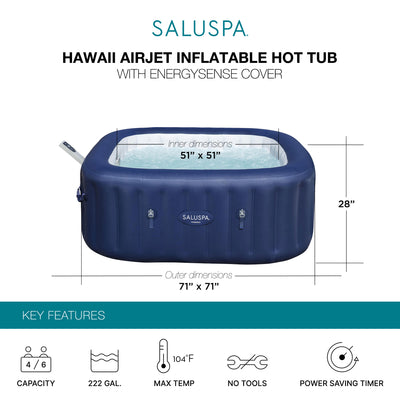 Bestway SaluSpa Hawaii Smart AirJet Inflatable Hot Tub with Cover (Open Box)