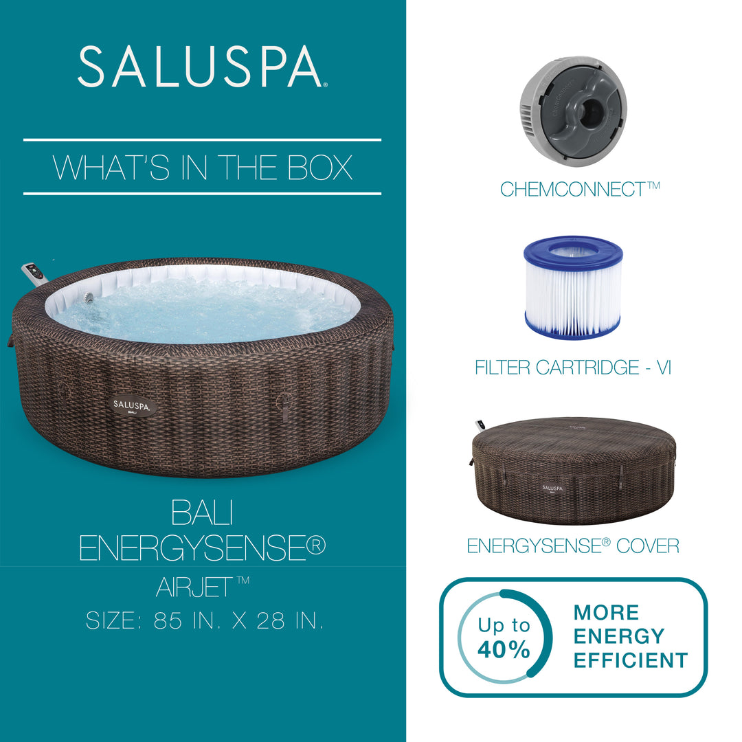 Bestway SaluSpa Smart AirJet Inflatable Hot Tub w/EnergySense Cover(For Parts)