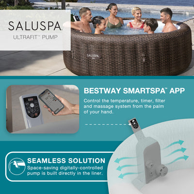 Bestway SaluSpa Bali Smart AirJet Inflatable Hot Tub w/ EnergySense Cover (Used)