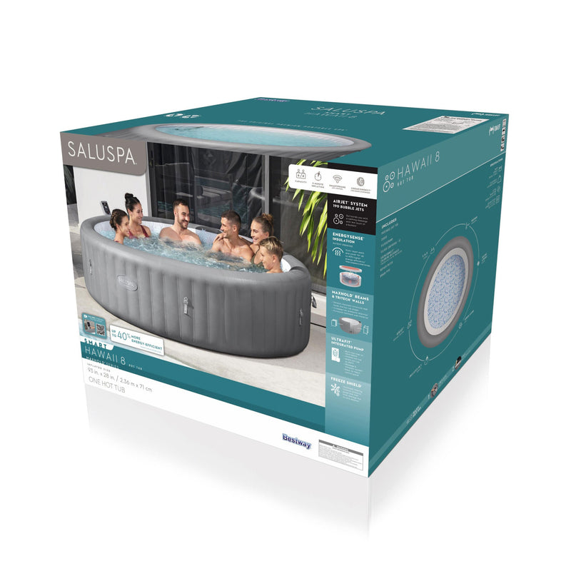 Bestway SaluSpa Hawaii Smart AirJet Inflatable Hot Tub with EnergySense Cover