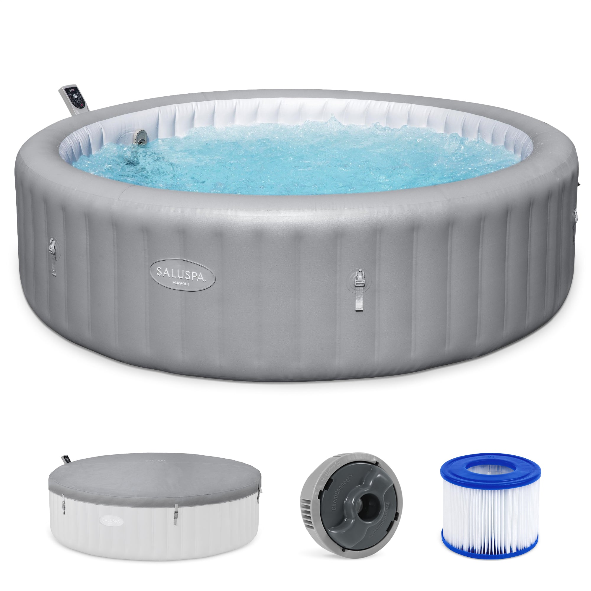 Bestway Hawaii Smart AirJet Inflatable Hot Tub with EnergySense Cover (Open Box)