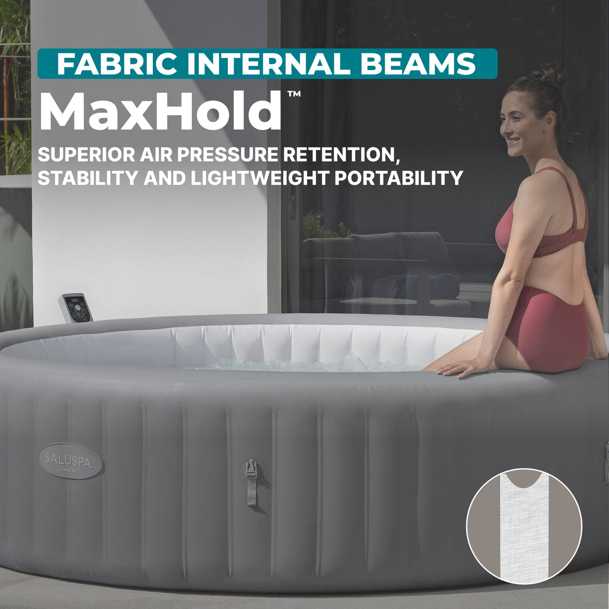 Bestway SaluSpa Hawaii Smart AirJet Inflatable Hot Tub with EnergySense Cover (For Parts)