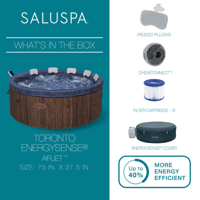 Bestway Toronto 5-7 Person Energy-Efficient AirJet Hot Tub, App (Open Box)