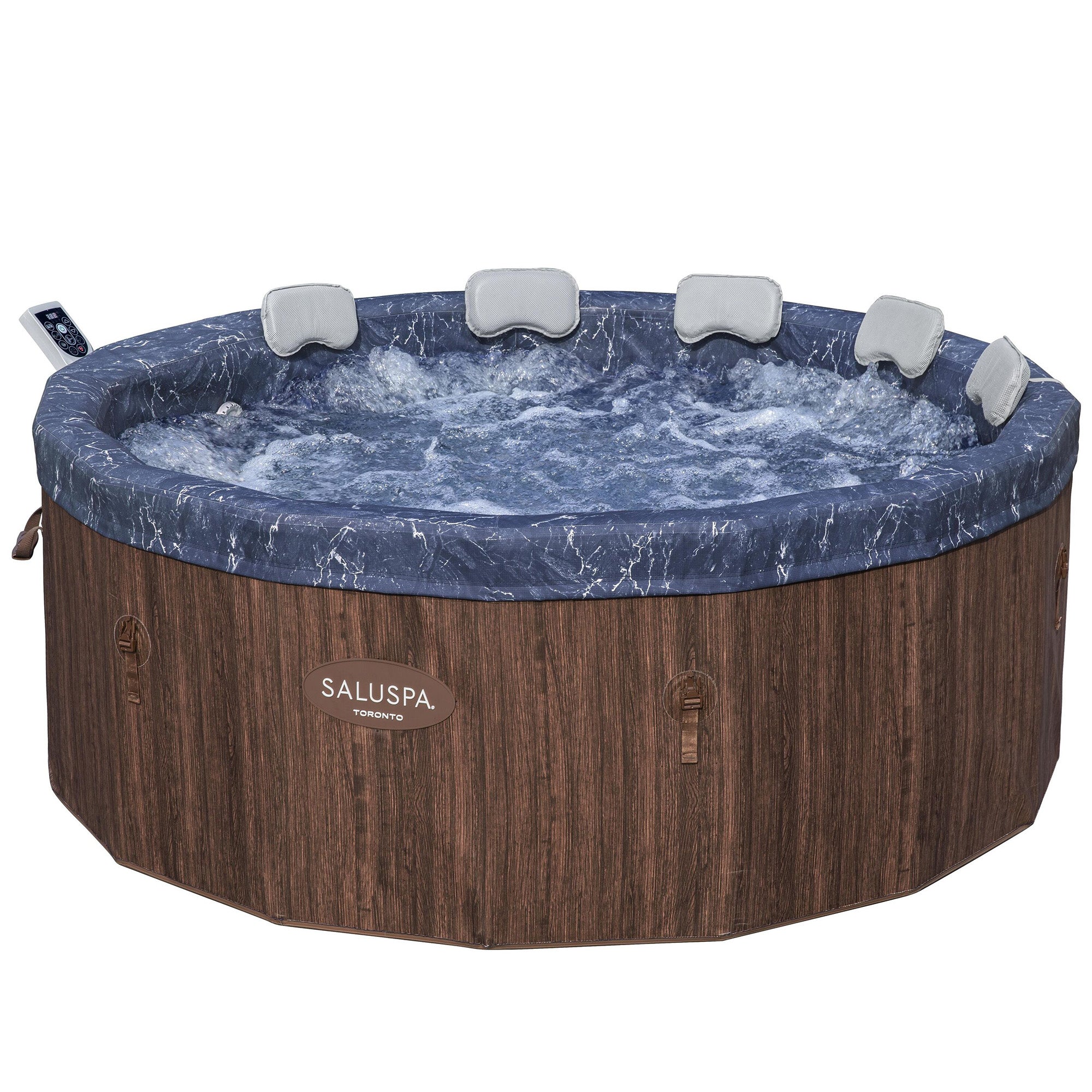 Bestway SaluSpa Toronto 5-7 Person Energy-Efficient AirJet Foam Hot Tub, Brown