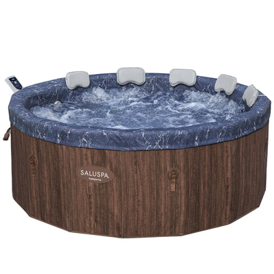 Bestway SaluSpa Toronto 5-7 Person Energy-Efficient AirJet Foam Hot Tub, Brown