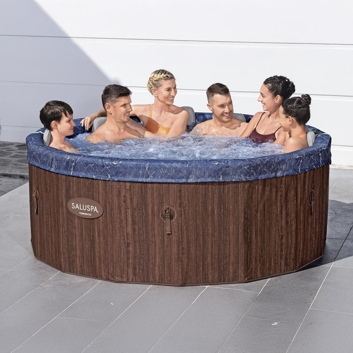 Bestway SaluSpa Toronto 5-7 Person Energy-Efficient AirJet Hot Tub, App, Brown