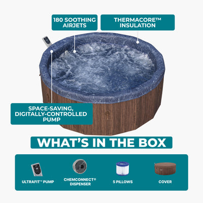 Bestway Toronto 5-7 Person Energy-Efficient AirJet Hot Tub, App (Open Box)