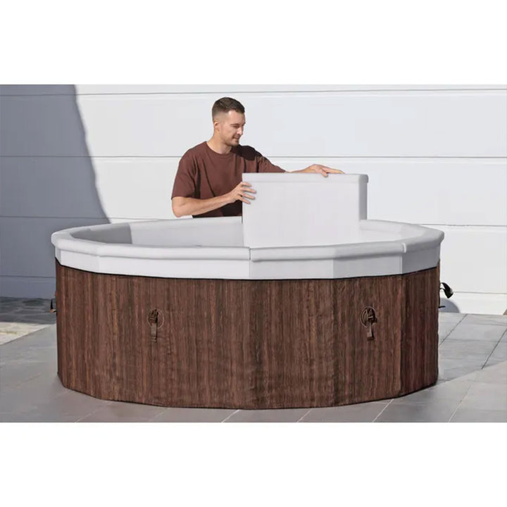 Bestway SaluSpa Toronto 5-7 Person Energy-Efficient AirJet Hot Tub, App, Brown