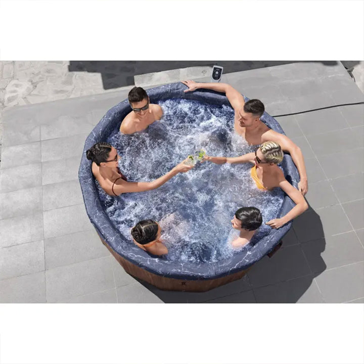 Bestway SaluSpa Toronto 5-7 Person Energy-Efficient AirJet Hot Tub, App, Brown