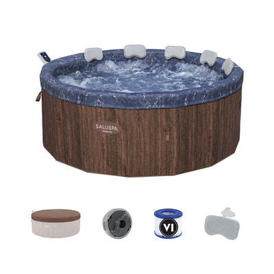 Bestway SaluSpa Toronto 5-7 Person Energy-Efficient AirJet Foam Hot Tub, Brown - VMInnovations