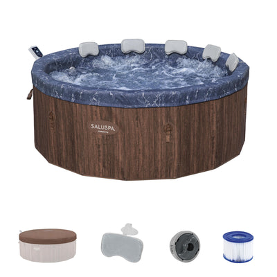 Bestway SaluSpa Toronto 5-7 Person Energy-Efficient AirJet Foam Hot Tub, Brown