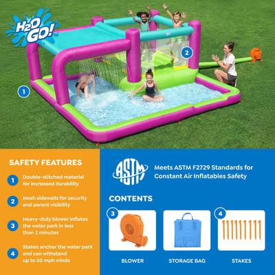 Bestway Bouncin'Bay Kids Inflatable Mega Water Park Outdoor Splash Pool(Open Box