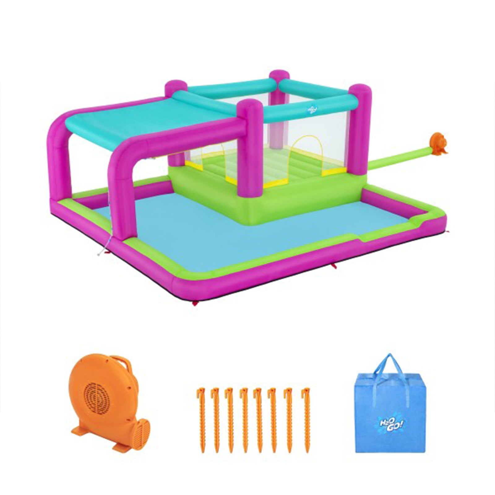 Bestway H2OGO! Bouncin' Bay Kids Inflatable Mega Water Park Outdoor Splash Pool - VMInnovations