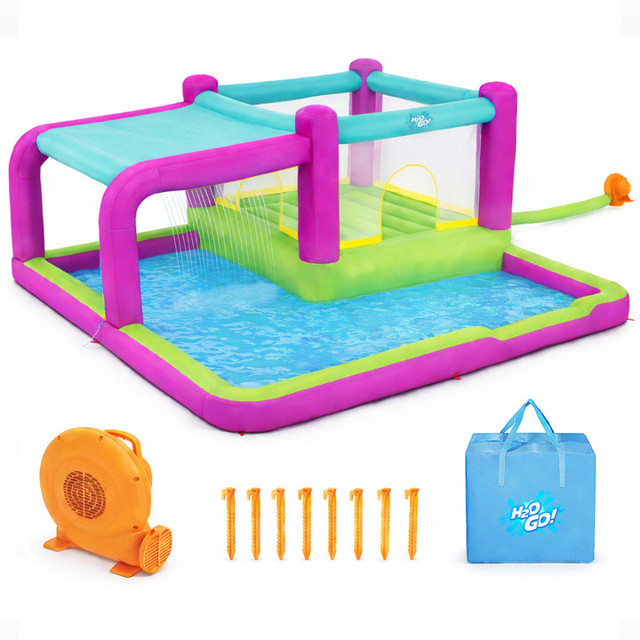 Bestway H2OGO! Bouncin' Bay Kids Inflatable Mega Water Park Outdoor Splash Pool - VMInnovations