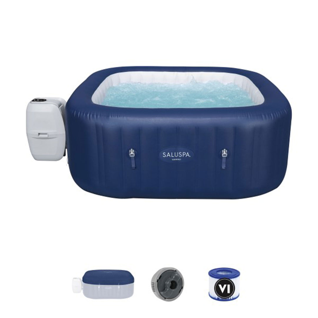 SaluSpa Hawaii 4-6 Person Smart AirJet Inflatable Hot Tub with App Control(Used)