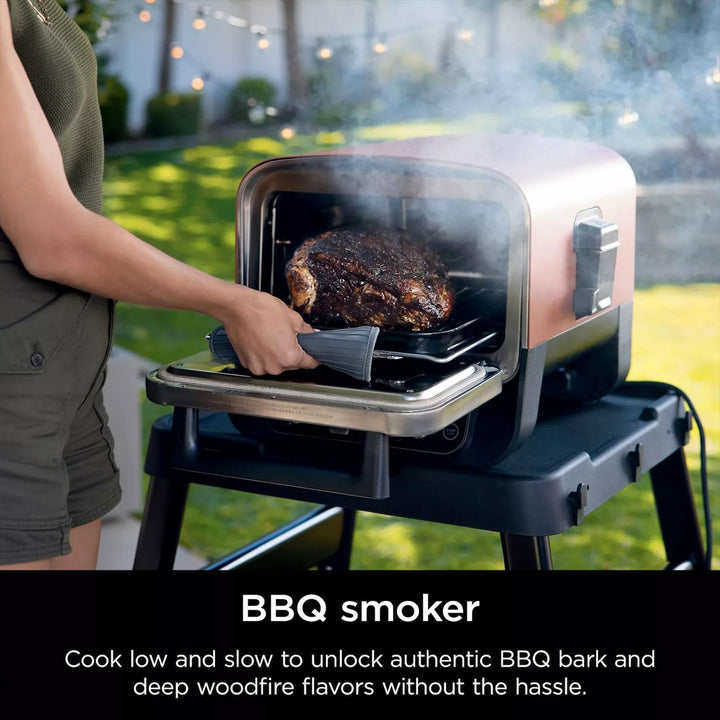 Ninja 8-in-1 Electric Programmable Woodfire Pizza Oven with Timer, Navy (Used) - VMInnovations