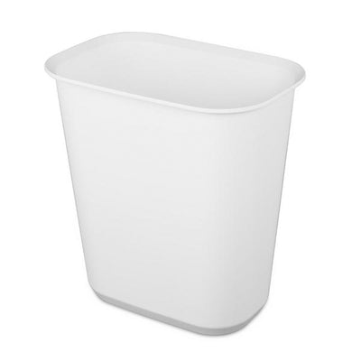 Sterilite Rectangular Wastebasket 5.5 Gallon Open Top Trash Bin, 18 Pack, White - VMInnovations