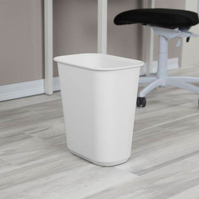 Sterilite Rectangular Wastebasket 5.5 Gallon Open Top Trash Bin, 18 Pack, White - VMInnovations
