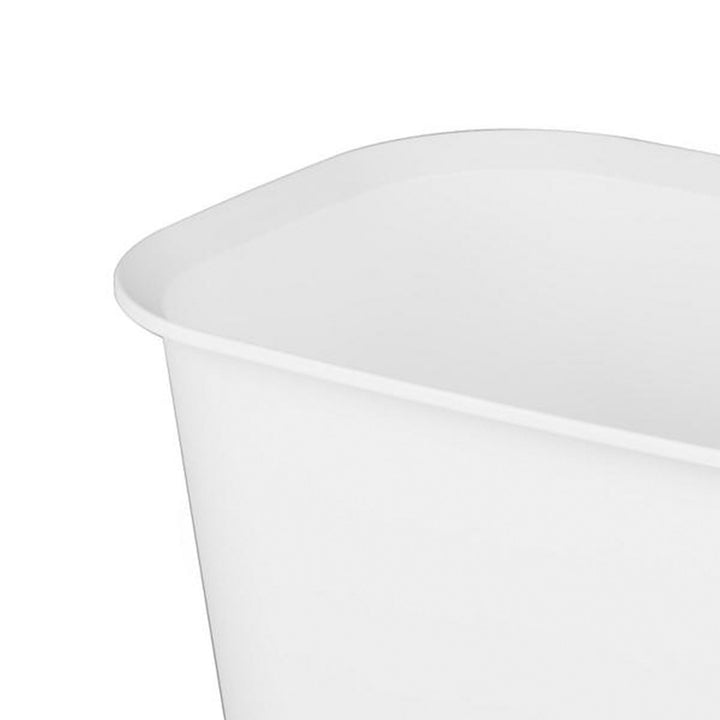 Sterilite Rectangular Wastebasket 5.5 Gallon Open Top Trash Bin, 18 Pack, White