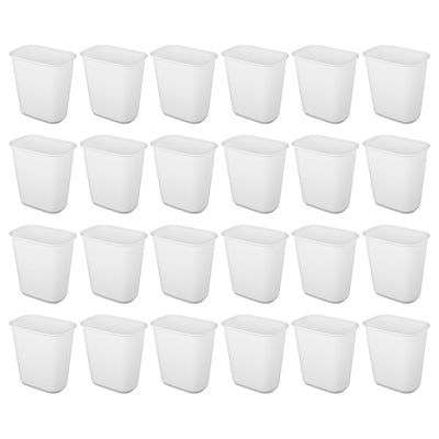 Sterilite Rectangular Wastebasket 5.5 Gallon Open Top Trash Bin, 24 Pack, White - VMInnovations