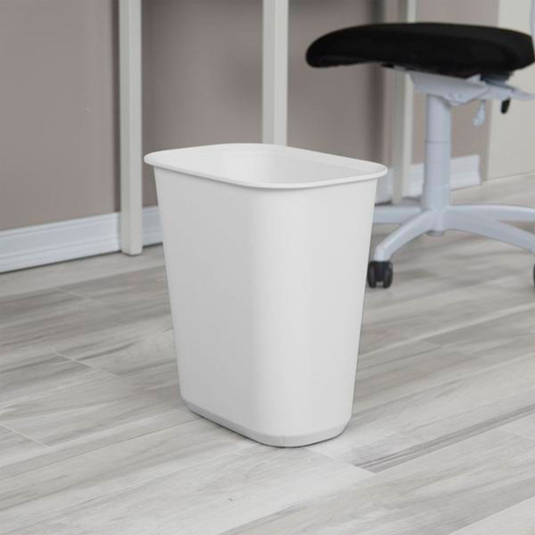 Sterilite Rectangular Wastebasket 5.5 Gallon Open Top Trash Bin, 24 Pack, White