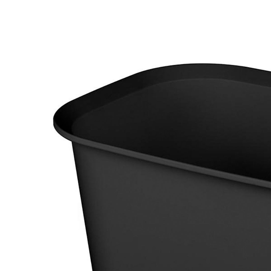 Sterilite Rectangular Wastebasket 5.5 Gallon Open Top Trash Bin, 12 Pack, Black