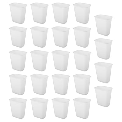 Sterilite Rectangular Wastebasket 9 Gallon Open Top Trash Bin, 24 Pack, White