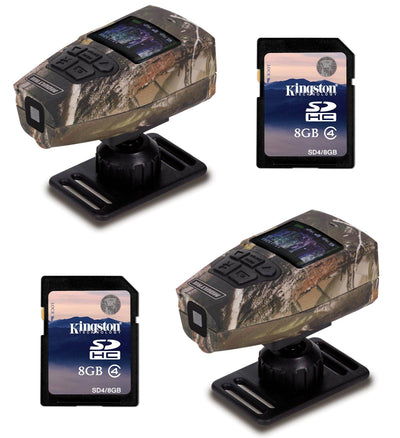 (2) MOULTRIE Reaction Cam 5MP HD Game Trail Hunting Video Cameras + (2) SD Cards