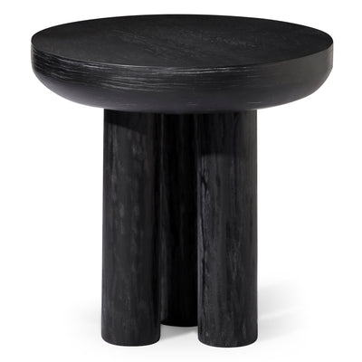 OWEN RUSTIC WOODEN SIDE TABLE IN AGED BLACK - VMInnovations