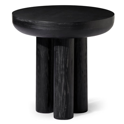 OWEN RUSTIC WOODEN SIDE TABLE IN AGED BLACK - VMInnovations