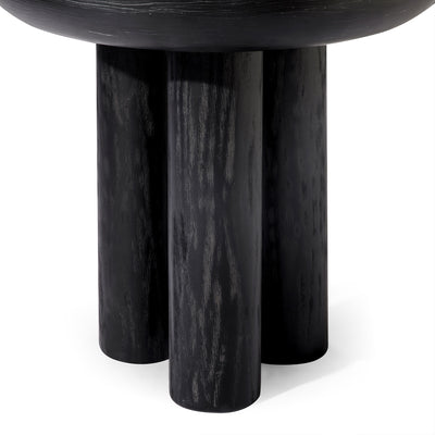 OWEN RUSTIC WOODEN SIDE TABLE IN AGED BLACK - VMInnovations
