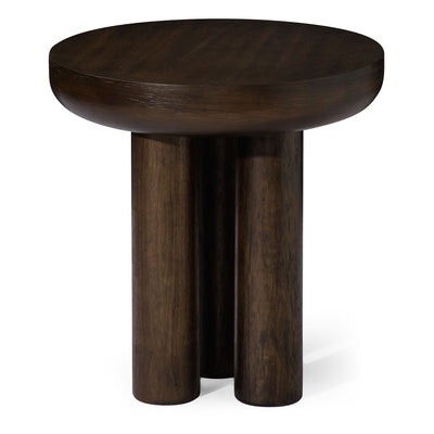 Maven Lane Owen Rustic 19" Round Wooden Side/End Table, Aged Brown (Open Box) - VMInnovations