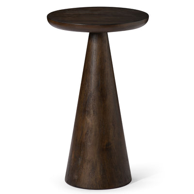 Maven Lane Owen Rustic Wooden Drink Table, 12" Wood Side Table, Brown (Open Box)