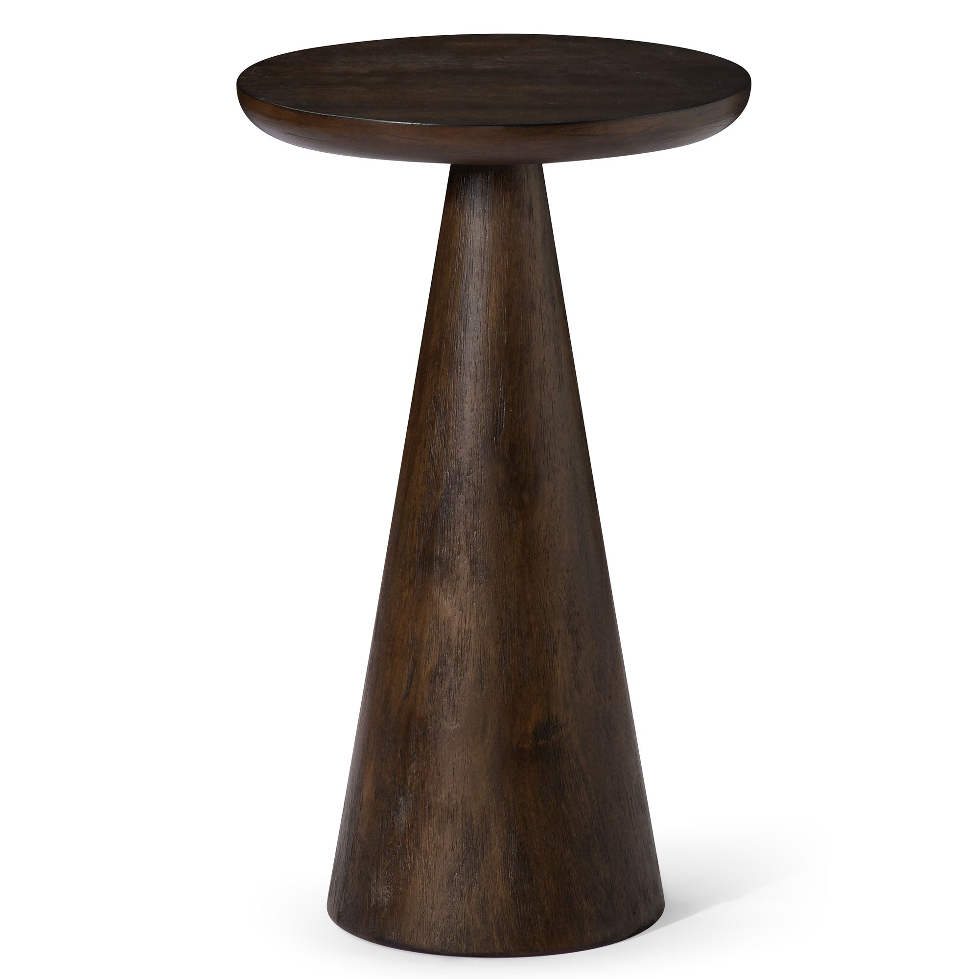 Maven Lane Owen Rustic Wooden Drink Table, 12" Wood Side Table, Brown (Open Box) - VMInnovations