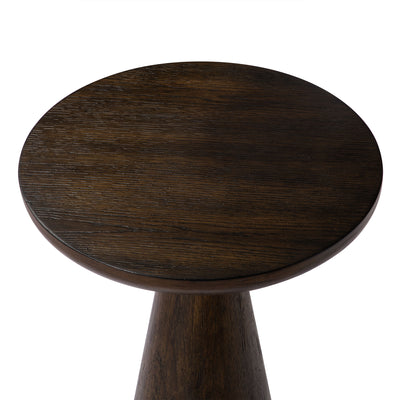 Maven Lane Owen Rustic Wooden Drink Table, 12" Wood Side Table, Brown (Open Box)