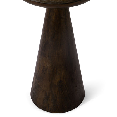 Maven Lane Owen Rustic Wooden Drink Table, 12" Wood Side Table, Brown (Open Box)