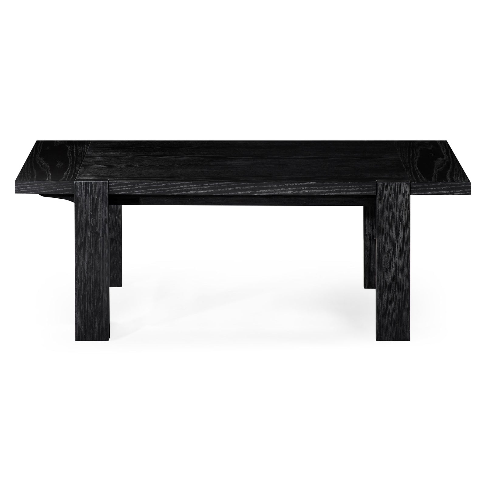 Maven Lane Angelo Rustic 48" x 24" Wooden Coffee Table, Aged Black (Open Box) - VMInnovations